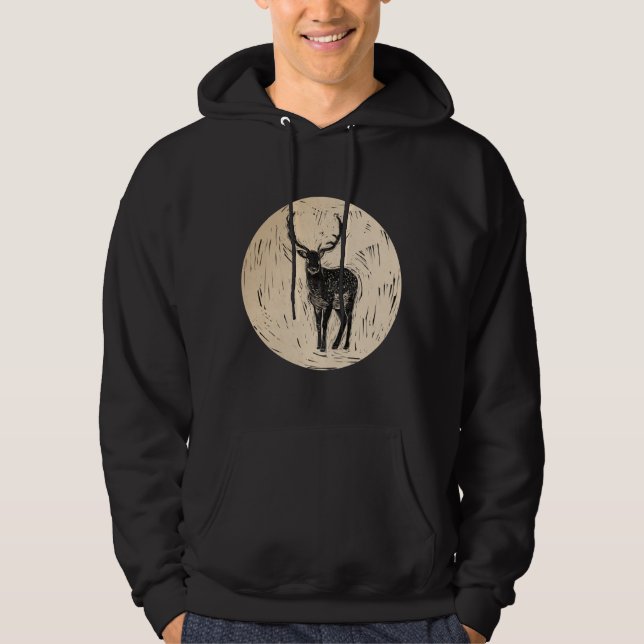 Veste À Capuche Deer Buck Nature Wildlife Art (Devant)