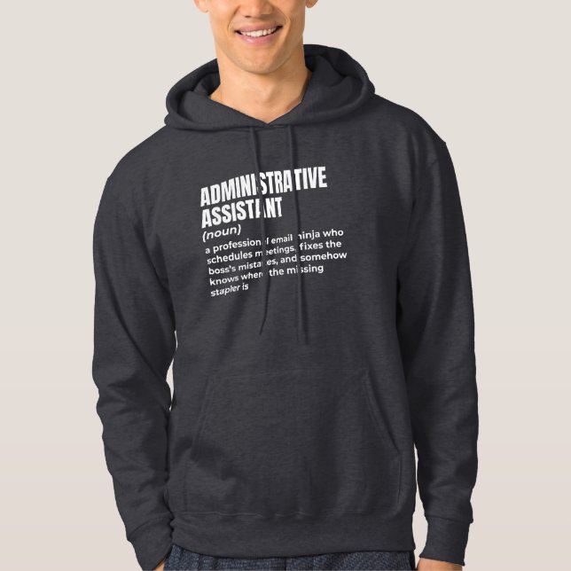 Veste À Capuche Définition amusante de l'assistant administratif (Devant)