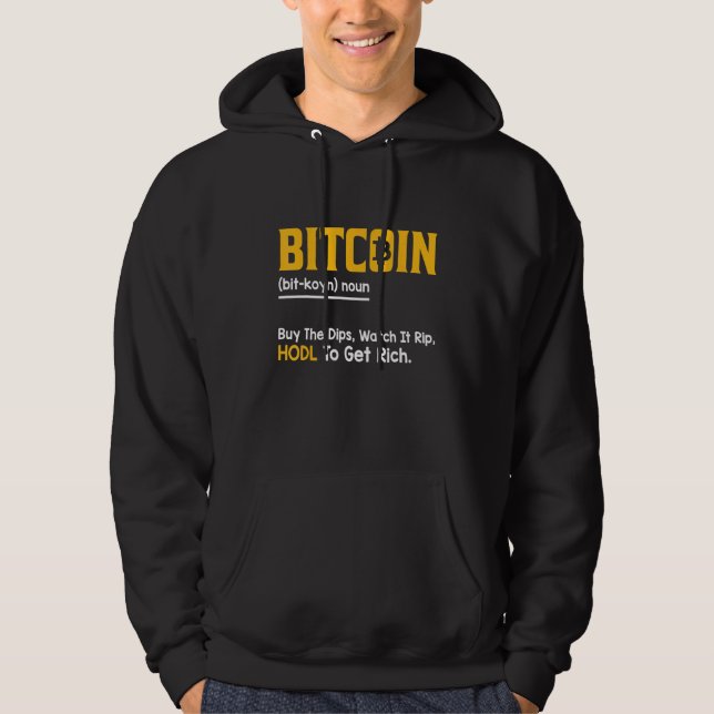 Veste À Capuche Définition Bitcoin Crypto Invest Citation (Devant)