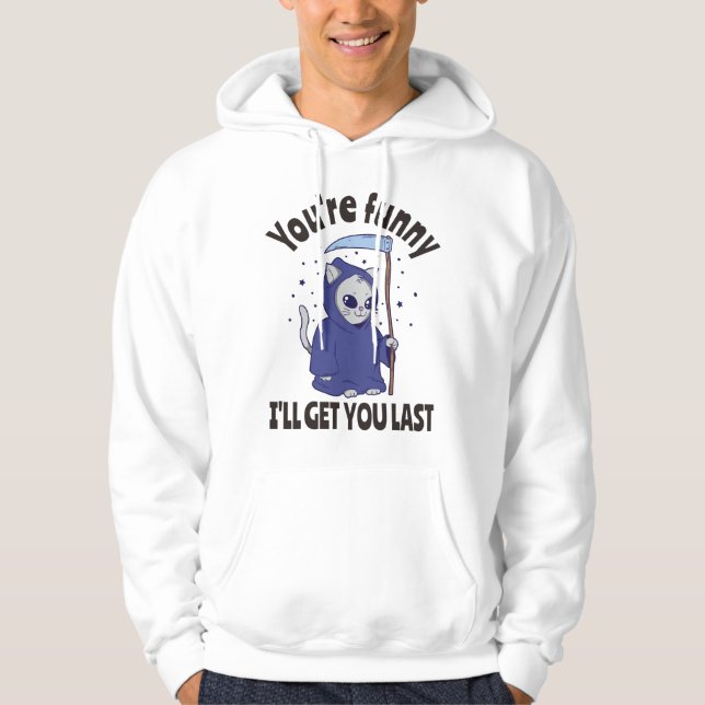 Veste À Capuche Déguisement de chat de la Faucheuse drôle pour Hal (Devant)