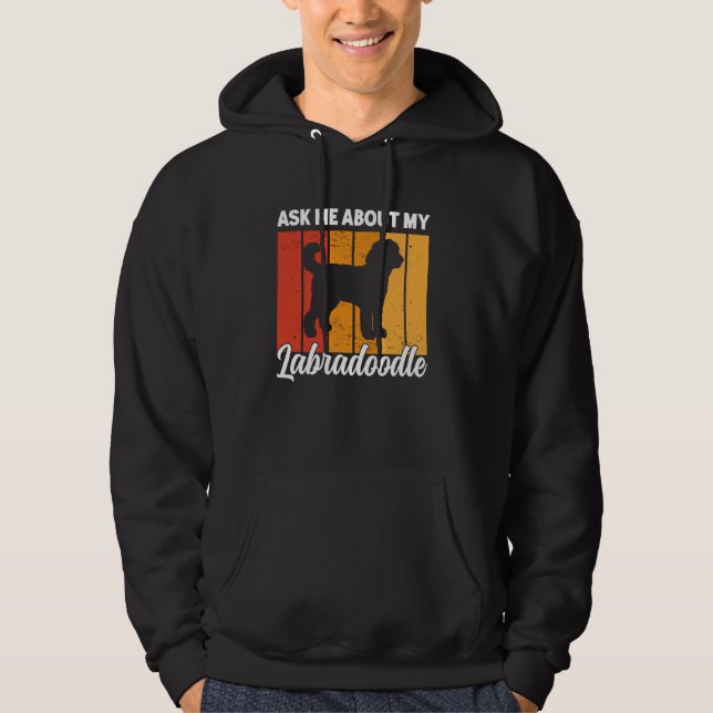 Veste À Capuche Demandez-moi à propos de Mon Labradoodle Dog Funny (Devant)