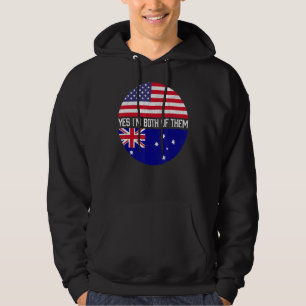Veste À Capuche Demi-Américain Demi-Australien États-Unis Drapeau