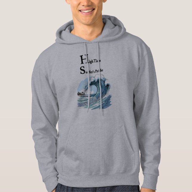 Veste À Capuche « Dériver à travers les échos » Vagues de surf est (Devant)
