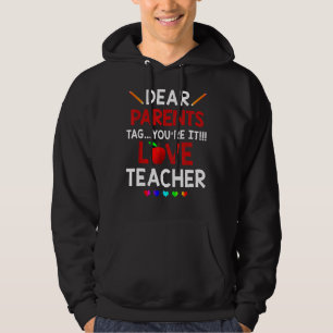 Veste À Capuche Dernière journée Chers parents Étiquette Vous êtes