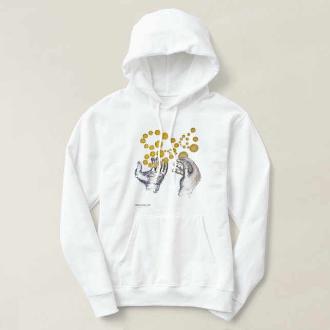 Veste À Capuche Des globes dorés flottent au-dessus de mains tendu (Design devant)