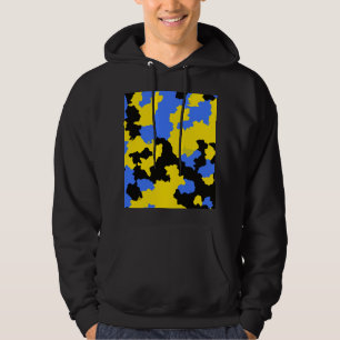 Veste À Capuche Design Abstrait Jaune Bleu Noir Motif moderne