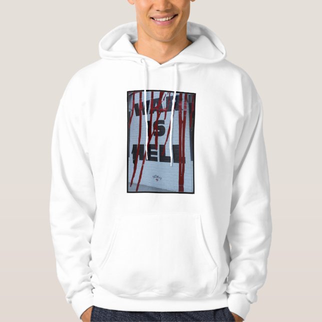 Veste À Capuche Design com Protesto Visual Urbano War is Hell  (Devant)
