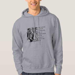 Veste À Capuche Design de tigre noir moderne texte blanc hommes gr