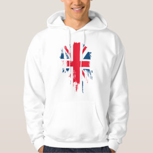 Veste À Capuche Design Homme Drapeau Britannique en détresse Blanc