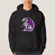 Design Sweatshirt à capuchon de dragon blanc et vi