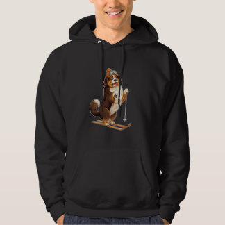 Veste À Capuche Dessin amusant Chien de Cartoon Profitant Du Ski