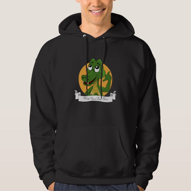 Veste À Capuche Dessin animé d'alligator (Devant)