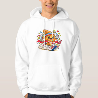Veste À Capuche Dessin animé de croissant coureur franchissant la