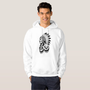 Veste À Capuche Dessin au trait de coiffe de guerrier