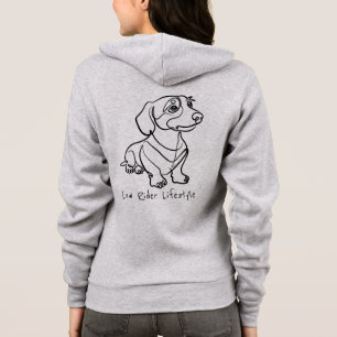 Veste À Capuche Dessin au trait de teckel - Style de vie Low Rider