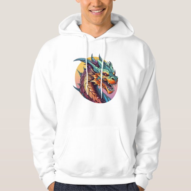 Veste À Capuche Dessin chinois couleur dragon (Devant)