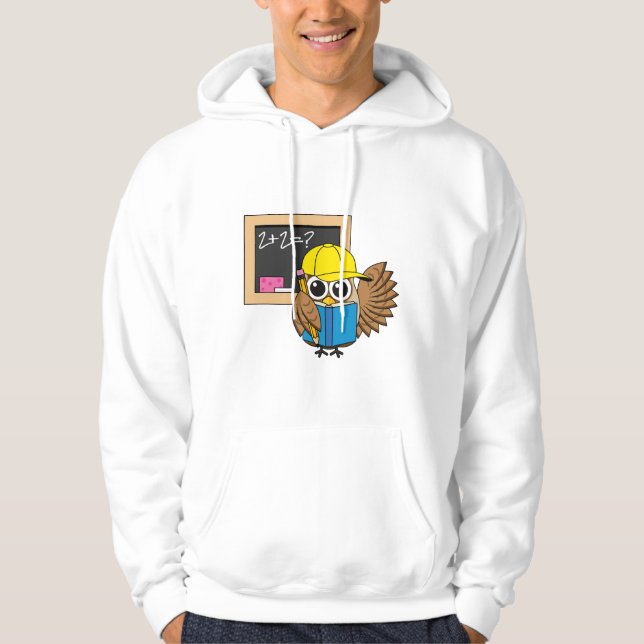 Veste À Capuche Dessin de chouette écolière (Devant)