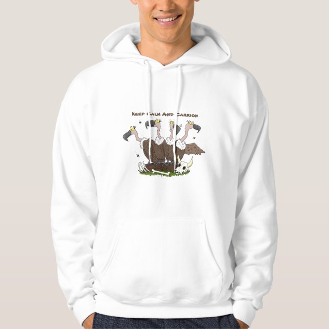 Veste À Capuche Dessin de l'humour vautours drôle (Devant)