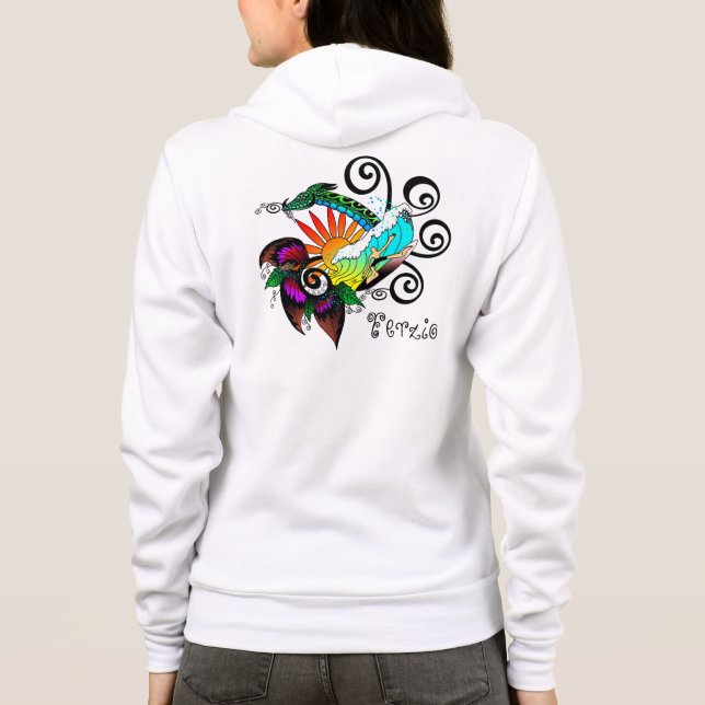 Veste À Capuche Dessin de Surfer Dude (Dos)