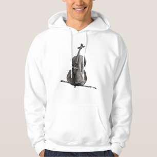 Veste À Capuche Dessin en noir et blanc au crayon de violoncelle