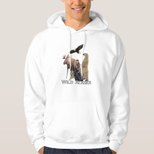 Veste À Capuche Dessus à capuchon de la faune d'Alaska (Devant)