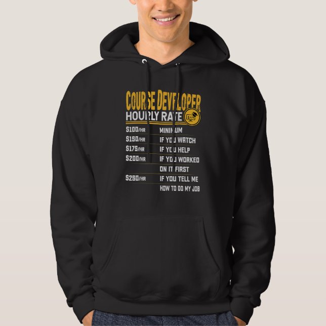 Veste À Capuche Développeur de cours Horaire Programmeur de cours  (Devant)