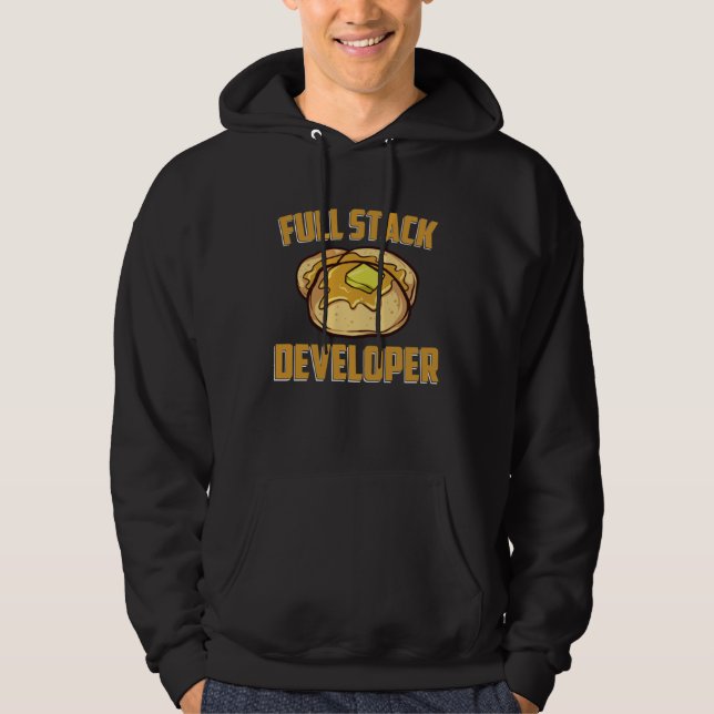 Veste À Capuche Développeur Full Stack  Code informatique Pancake (Devant)