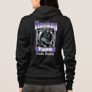 Veste À Capuche Développeur Full-Stack de type singe, code s'exécu