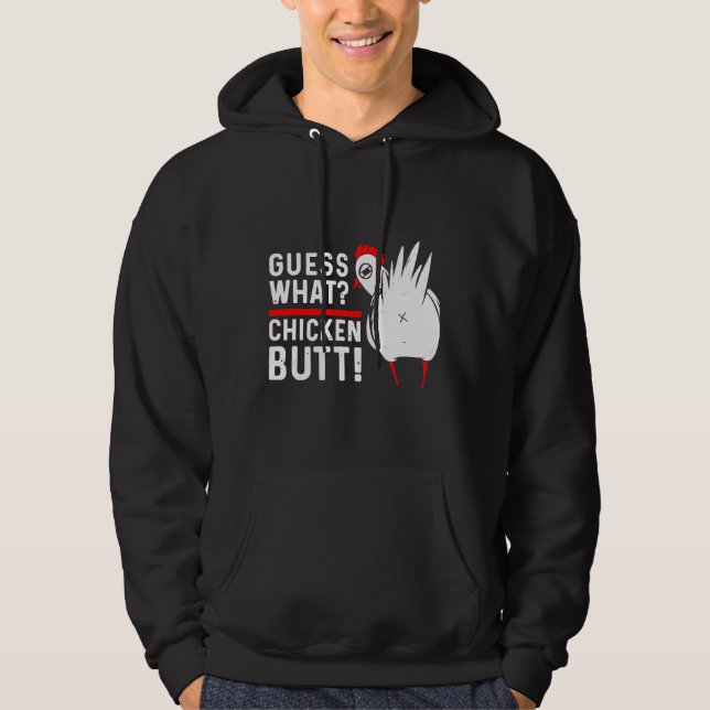 Veste À Capuche Devinez quel bouton de poulet 4 (Devant)