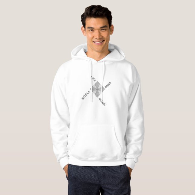 Veste À Capuche Diamant Gris Argent & Mots Positifs (Devant entier)