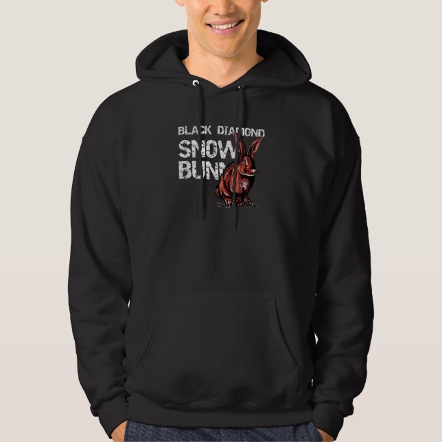 Veste À Capuche Diamants noirs Ski Lapin Neige (Devant)