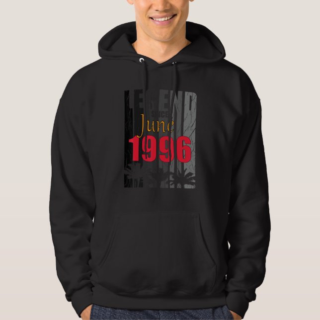 Veste À Capuche Dicton de naissance de juin 1996 (Devant)