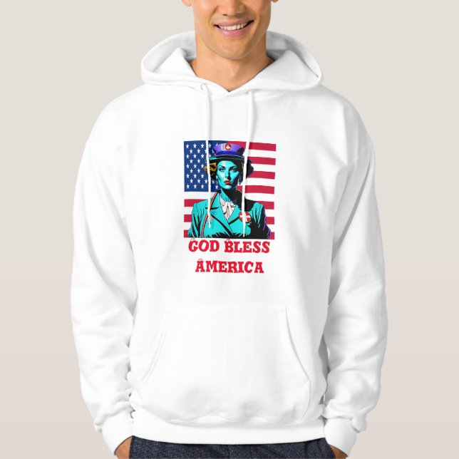 Veste À Capuche Dieu bénisse l'Amérique (Devant)