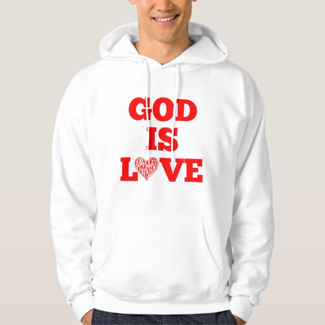 Veste À Capuche Dieu est amour Bible Citation Hommes (Devant)