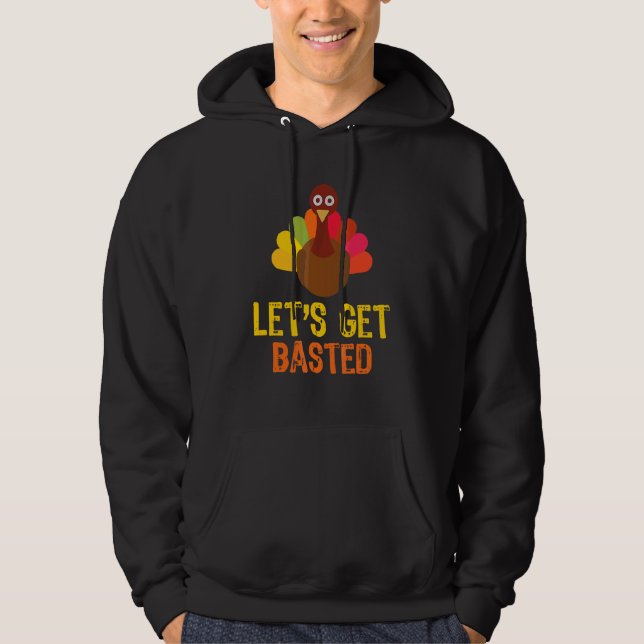 Veste À Capuche Dinde Badigeonnée   Jour de Thanksgiving (Devant)