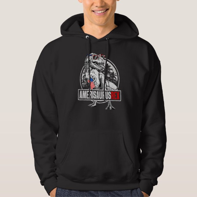 Veste À Capuche Dinosaur 4 juillet Garçon Hommes Amerisaurus Rex P (Devant)