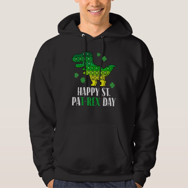 Veste À Capuche Dinosaur Popper Happy T Rex St Patrick's Day Irish (Devant)