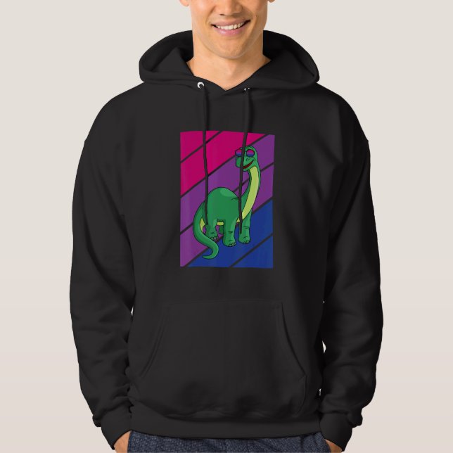 Veste À Capuche Dinosaurs Pride Bisexual Flag LGBTQ Proud Ally Pri (Devant)