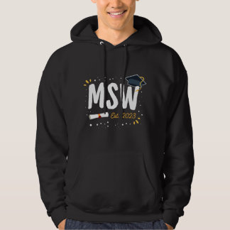 Veste À Capuche Diplôme de travailleur social MSW Grad Idea Est. F