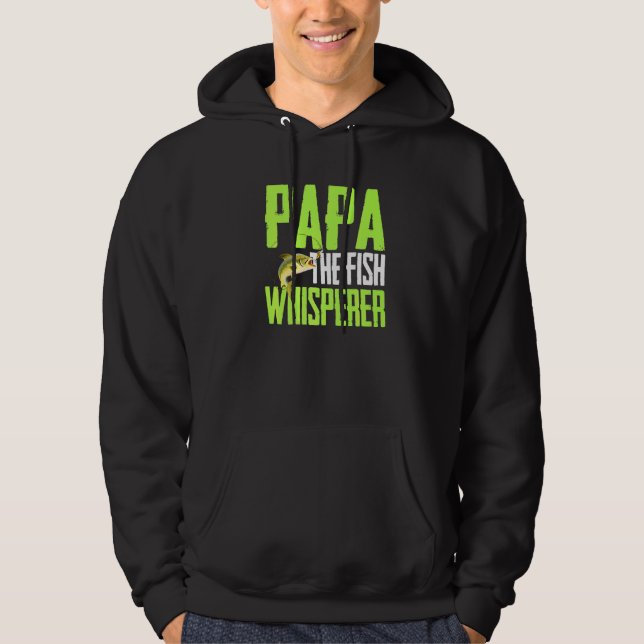 Veste À Capuche Dire Pour La Pêche - Papa Poisson Whisper Fish Ar (Devant)