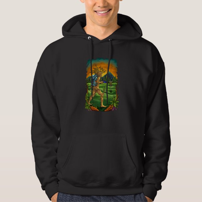 Veste À Capuche Disc Golf Demi-Homme Demi-Arbre Disc Golf (Devant)