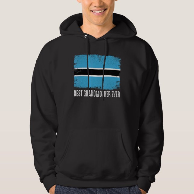 Veste À Capuche Distante Botswana Drapeau Meilleure grand-mère Jam (Devant)