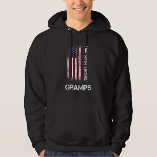 Veste À Capuche Distress Gramps Homme Mythe Légende Grand-père Vin