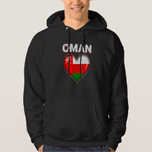 Veste À Capuche Distress Retro Heart Oman Drapeau Patriotique