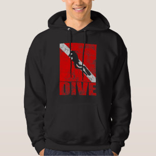 Veste À Capuche Diver de plongée Scuba Diver Down Drapeau Vintage