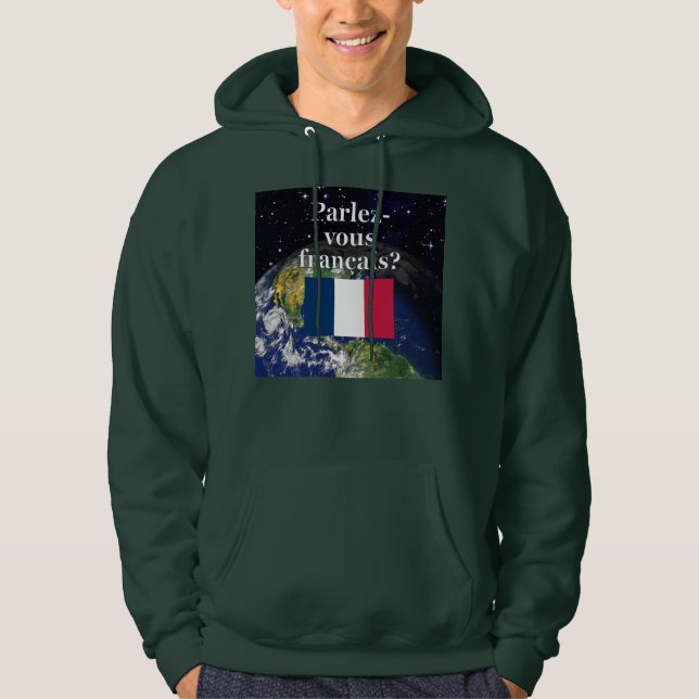 Veste À Capuche Do you speak french ? Flag & Earth (Devant)
