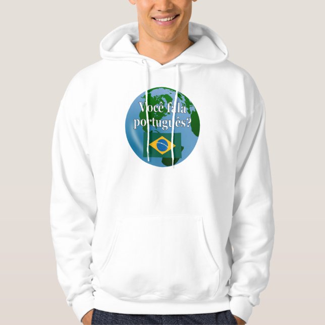 Veste À Capuche Do you speak portuguese ? Flag globe (Devant)