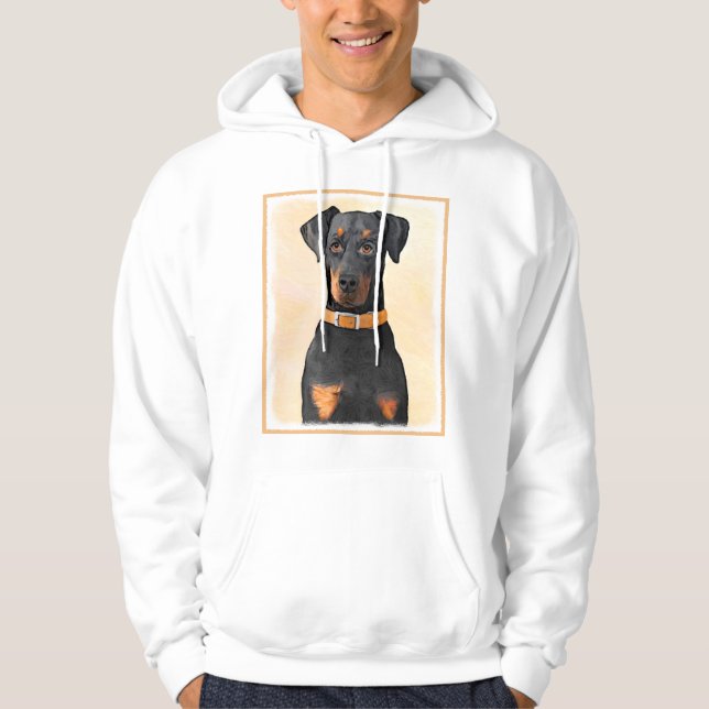 Veste À Capuche Doberman Pinscher Peinture non découpée Art origin (Devant)