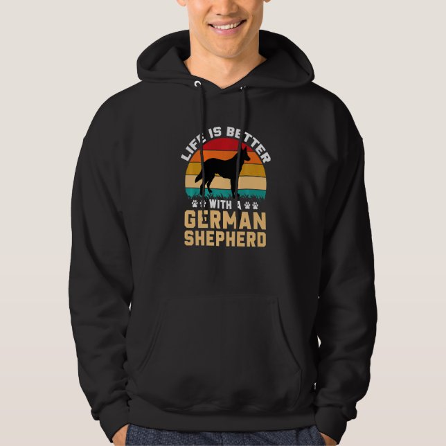 Veste À Capuche Dog lover gifts - life is better with German Sheph (Devant)