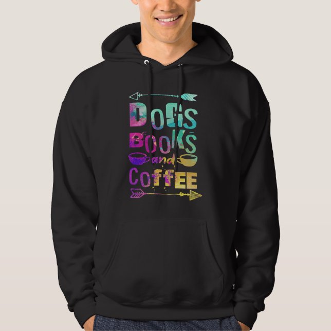 Veste À Capuche Dogs Books And Coffee  Coffee Drinker Book Nerds   (Devant)